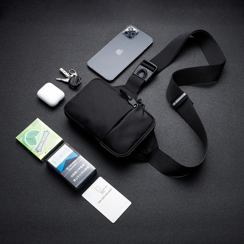 New Sports Mobile Phone Waist Bag Small Chest Bag Multi-Functional Carry-On Bag Men's Portable Men's Crossbody Bag Storage Bag