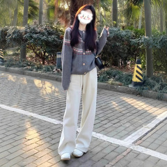秋冬毛衣套装女小香风高级感松弛穿搭针织衫牛仔裤气质搭配一整套