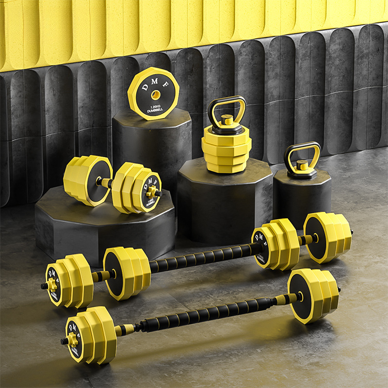 Dumbbell Men's Fitness Household Barbell Combination Kettlebell Exercise suit Dormitory Women's Bag Iron Equipment Adjustable Weight