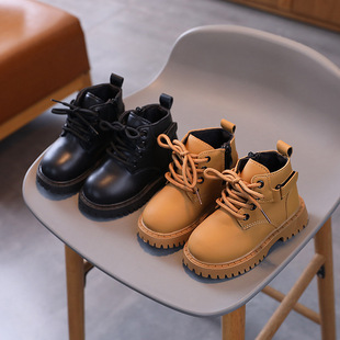 Children's Shoes, Boys' Boots, Rhubarb New Kidsren's Shoes, Autum Non-Slip Boots, Small Yellow Super Hot Short Boots