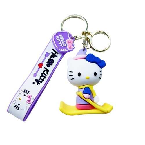 Creative Change Costume Cartoon KT Cat Couple Keychain Bag Hook Decor Figure Keychain Gift Wholesale Car Keychain