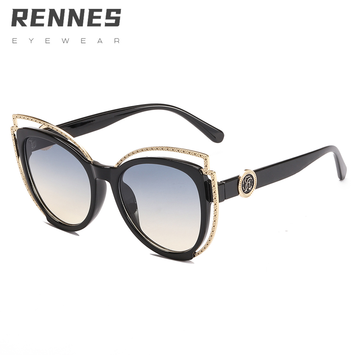 2021 nuevas gafas de sol decorativas de metal de ojo de gato de moda europea y americana gafas de sol personalizadas transfronterizas de mujer de moda 8316