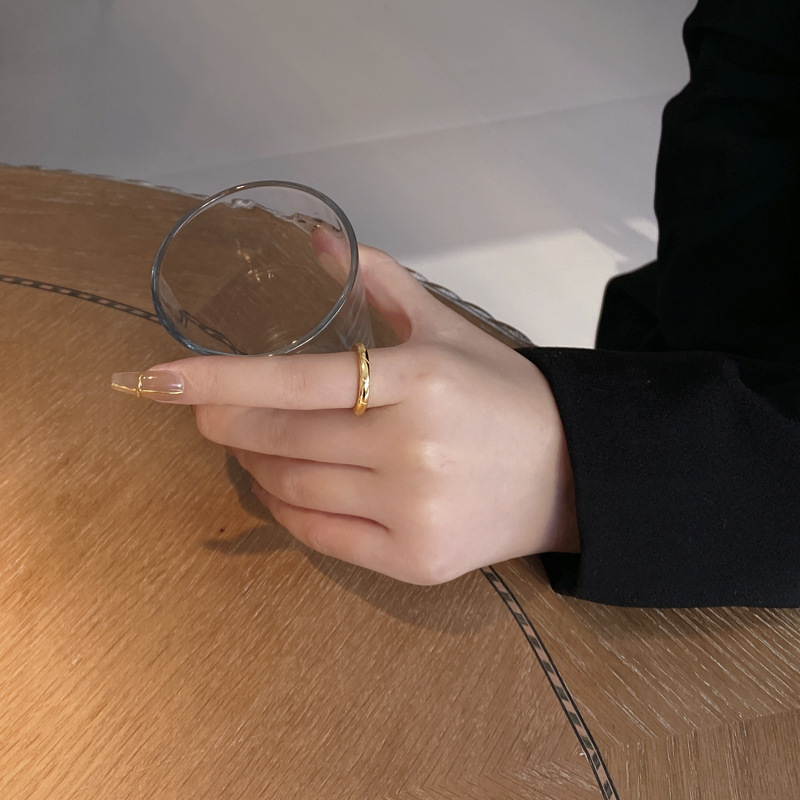 Retro Geometric Sterling Silver Plating Open Ring 1 Piece