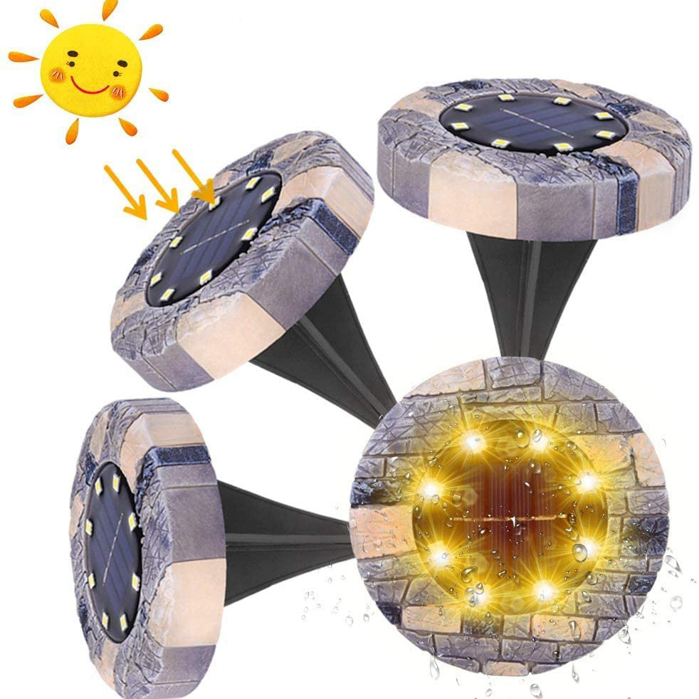 仿石头太阳能地埋灯 8led 12led仿大理石太阳能地埋灯 石头地埋灯