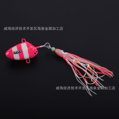 Cross-border sea fishing hairtail big thing luminous lead head hook Yanyuetou Tianya hook swordfish squid 9016 iron plate double hook