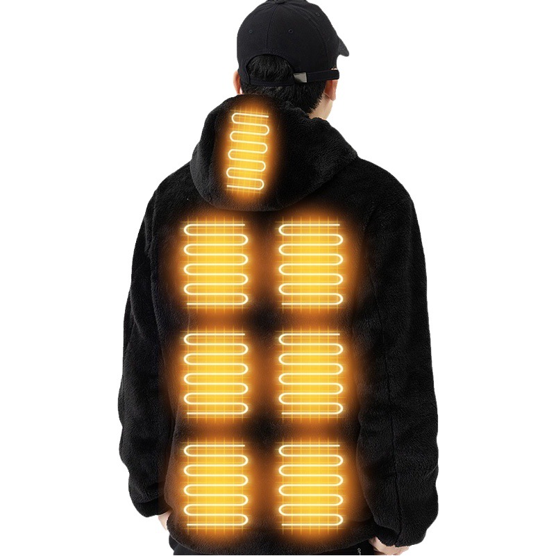 Factory Direct Sales New smart heating clothes usb heating sweater men's and women's same casual Coral fleece thermal sweater