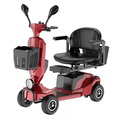 Elderly Mobility Scooter, Four-Wheel Electric Vehicle for Disabled People, Two-Seater Elderly Power-Assisted Vehicle, Small Household Electric Scooter, Low-Speed Foldable