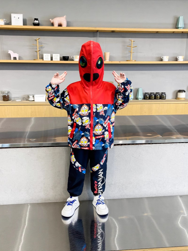 男童奥特曼连帽眼镜冲锋衣套装春秋新款儿童运动防风保暖轻便耐造|undefined