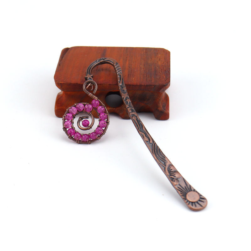 Retro personalizado nuevo hecho a mano con cuentas de colores Concha vida árbol marcador colorido cristal en forma de concha marcador BM05