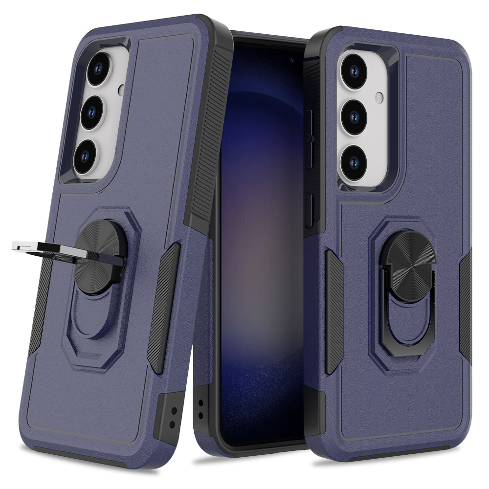 Adecuado para Samsung S24 anillo giratorio teléfono móvil Shell vela dos en uno teléfono móvil Shell PC + TPU nueva cubierta protectora