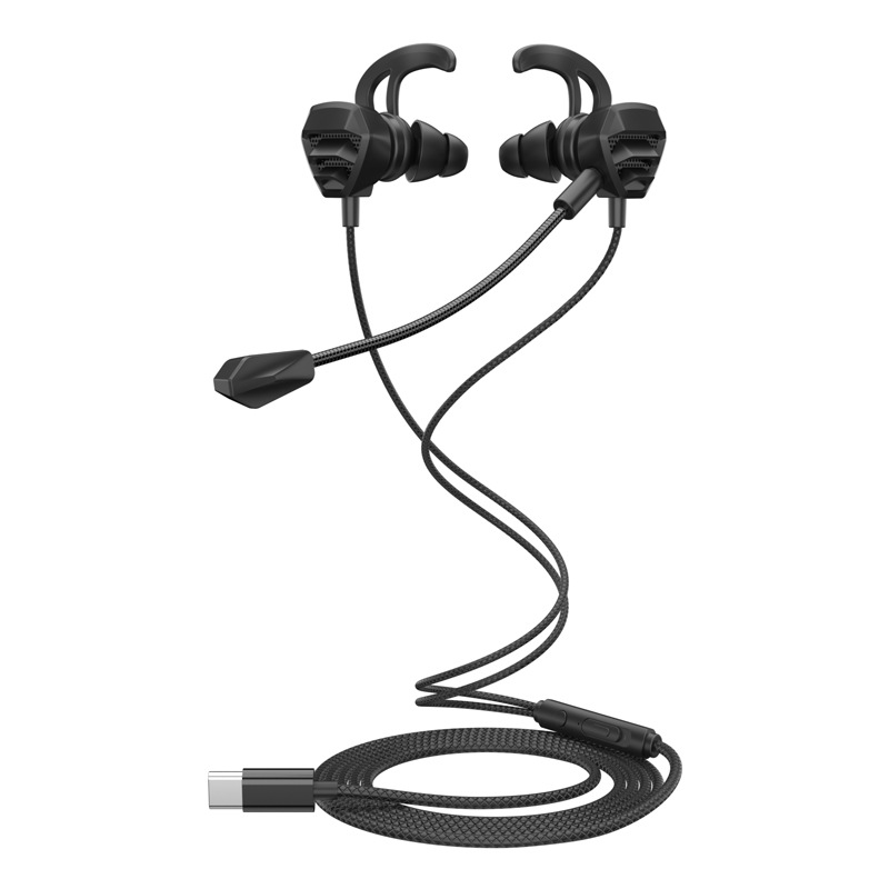 Los nuevos auriculares para juegos de modelo privado con interfaz tipo c en la oreja, auriculares con cable para deportes electrónicos con teléfono móvil y computadora universal