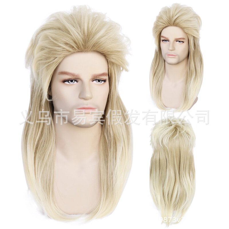 European and American Men's Classic Nostalgic 80S Punk Fancy Rock Party Dress Props Wig Headgear