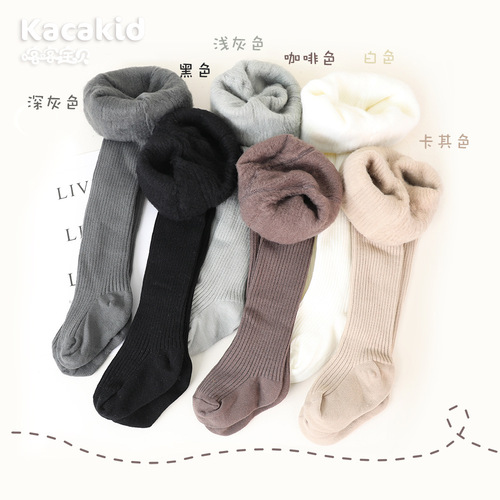Plush pantyhose winter warm brushed pants wholesale children's thickened girls' leggings baby socks class a women