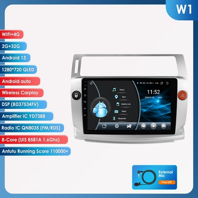 Gps Navigation All-In-One Device — DVD Navigation - 2-32g-wifi-4glte-8581a-carplay-eight-nuclear-9inch-suitable-for-04-09-citroen-c4