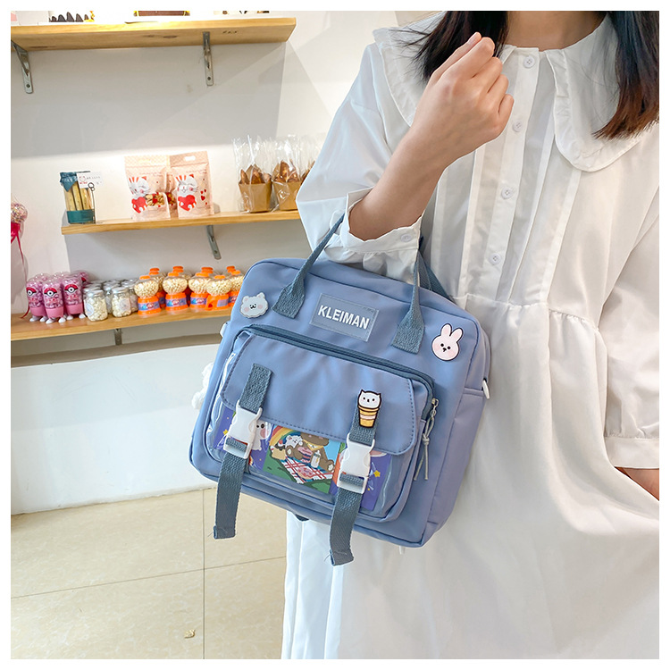 Book bag, handbag, canvas bag, large-capacity crossbody bag for girls, single-shoulder bag for primary school students, tutorial bag for classes, tutoring undefined