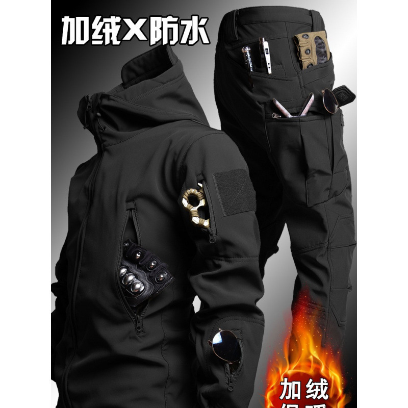 2025机能风户外冲锋衣男款工装外套秋冬季夹克防水防风登山服美式|undefined