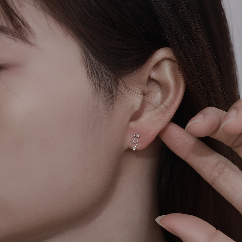 6g Weight Earrings Event & Party Supplies Rhinestones Inlay Material Ear Studs Classification 1 Pair Quantity Holiday Occasion 925 Sterling Silver Material Constellation Pattern Women'S Gender Fashion Style 1 Pair 925 Sterling Silver Rhinestones Constellation Ear Studs 3