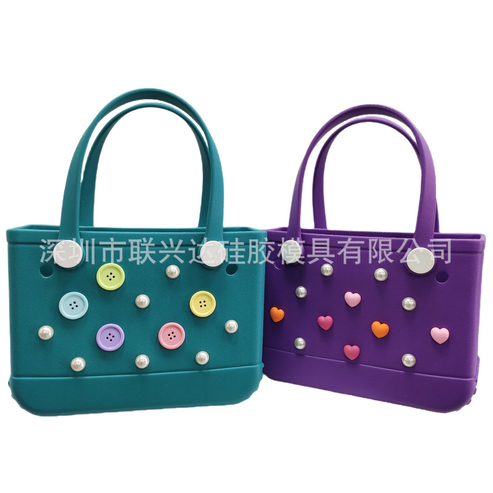 Bolsa de playa Bugg Bag 12 flores perlas DIY accesorios de moda bolsas de agujero Bugg hebilla image 6