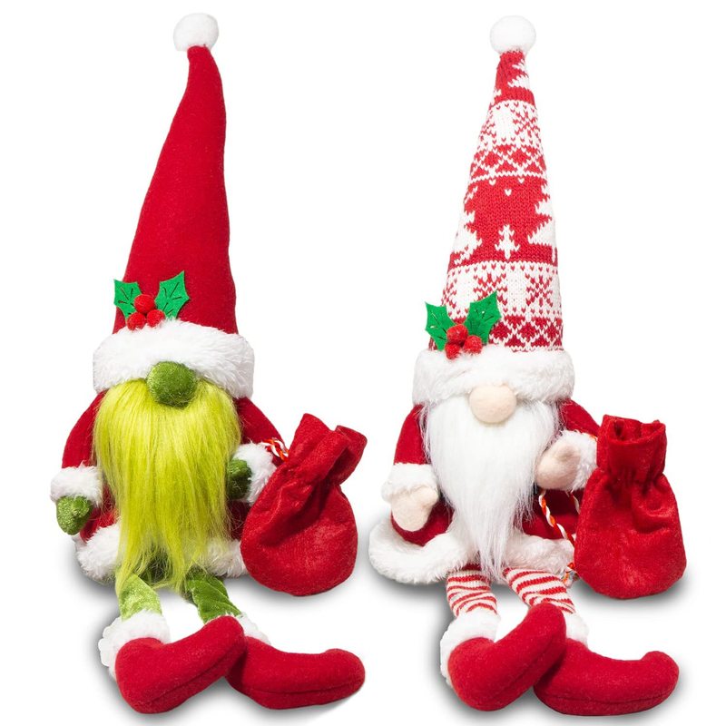 クリスマス長い脚緑の毛の怪物老人の装飾品クリスマス装飾ギフト用品ホリデー顔のないノーム人形の装飾品|undefined