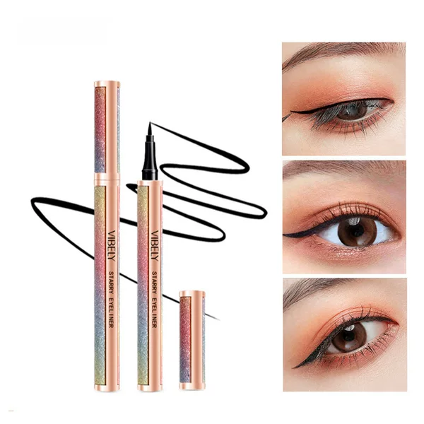 Vibely Starry Sky Sparkling Cross-Border Liquid Eyeliner Pen, Long-Lasting Waterproof and Sweat-Proof, Not Easy to Smudge, Fake Plain Eyeliner