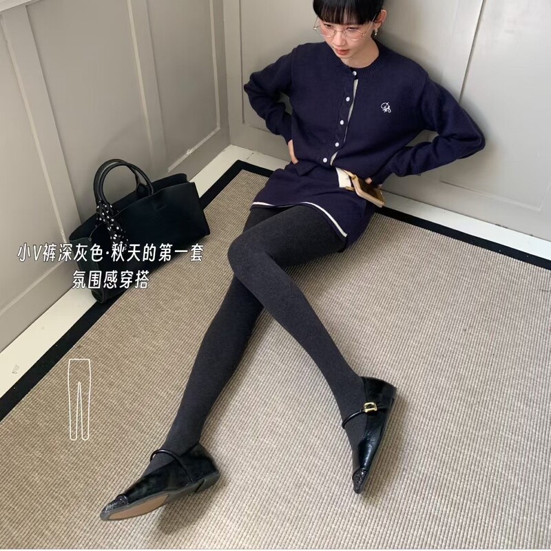 Burlili2025 Autumn New Women's Slimming Segmented Pressure Foot-Covering Nine-Point Leggings