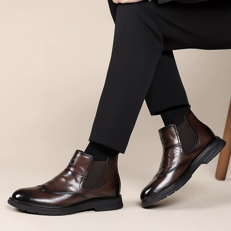 Martens, высокие челси, теплые туфли в английском стиле для отдыха, кожаные туфли