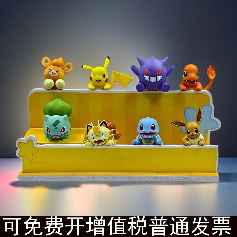 Authentic Pokémon Car Decorations Office Desk Figurines Pikachu and Eevee Collectible Figures
