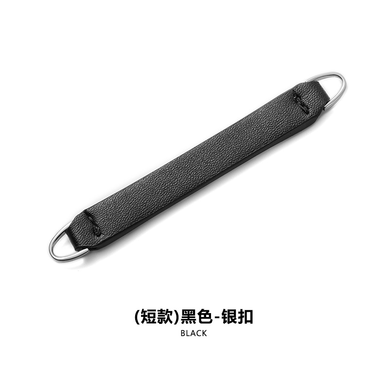 D-20 블랙 작은 가죽 1.1cm x 8.5cm 블랙 실버 버클
