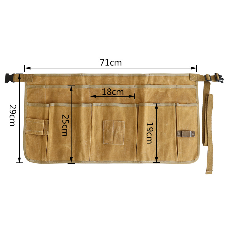 Amazon delantal de lona cera impermeable a prueba de aceite herramientas multifuncionales bolsa de cintura electricista delantal de carpintería corto