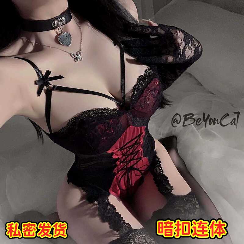 Plus-Size Lingerie Christmas Bunny Girl Casual Role-Playing Sexy See-Through Flirty Strap Jumpsuit for Curvy Women