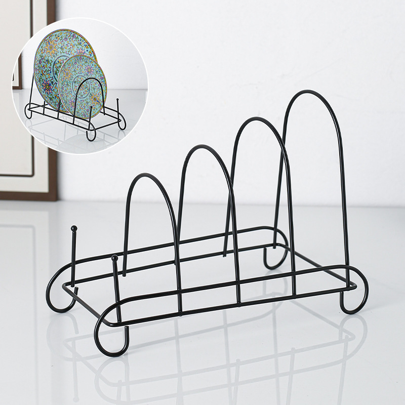 Cross-Border Display Rack Multi-Functional Sample Rack Drain Rack Tableware Rack Tray Rack Ceramic Plate Rack Shelf Chopping Board Bracket