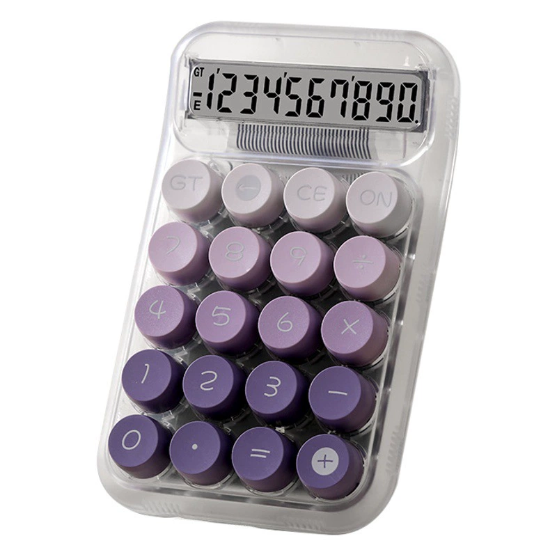 Дофамин Прозрачная Круглая механическая клавиатура настольный калькулятор градиент цвета высокая цветовая ценность финансовый специальный компьютер