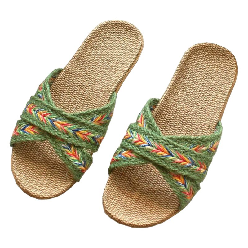 Льняные домашние женские мужские тапочки больших размеров в японском стиле оптом, легкие домашние тапочки для пар, летние