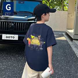 男童短袖T恤棉夏季新款儿童夏装中大童体恤薄款上衣潮童装