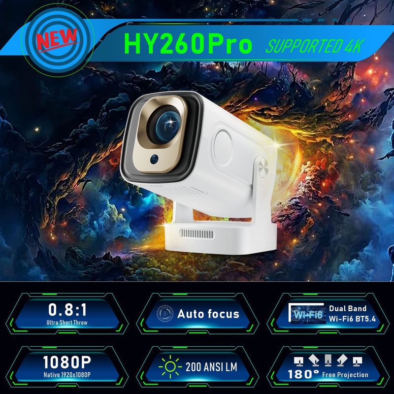 HY260pro プロジェクターホーム超高精細 1080p クロスボーダー新 4k ポータブルミニオートフォーカス投影|undefined