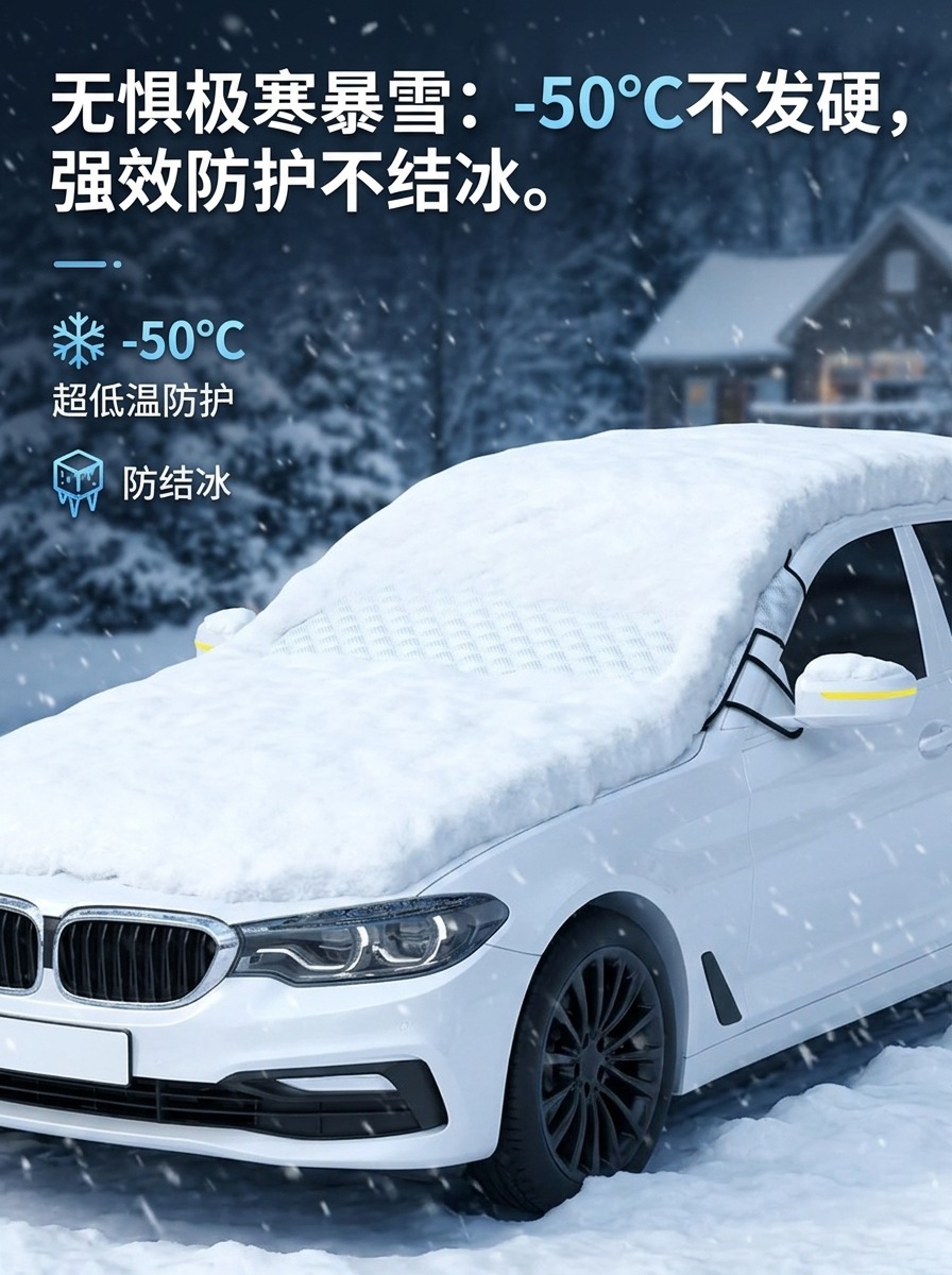 Car snow shield, sunshade, front windshield cover, snow-blocking cloth, winter car window frost and freeze protection cover