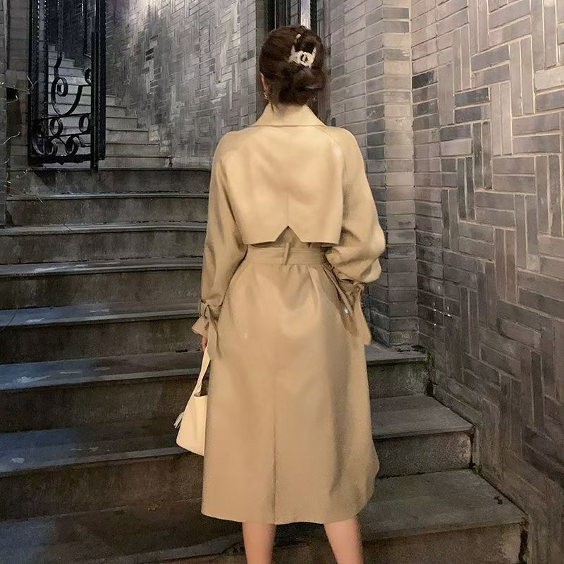 高级感韩系中长款风衣外套女2025春秋新款小个子显高显瘦气质大衣|undefined