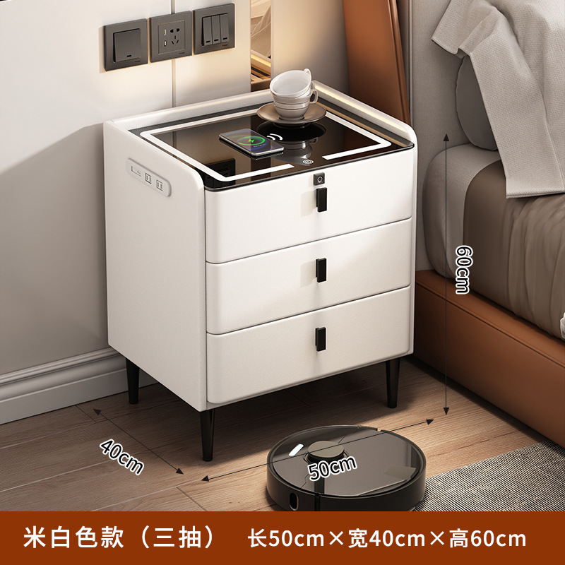 라이트 + 무선 충전 + 지문 잠금 + 삽입 행 USB + 블루투스 오디오로 흰색 3-그리기