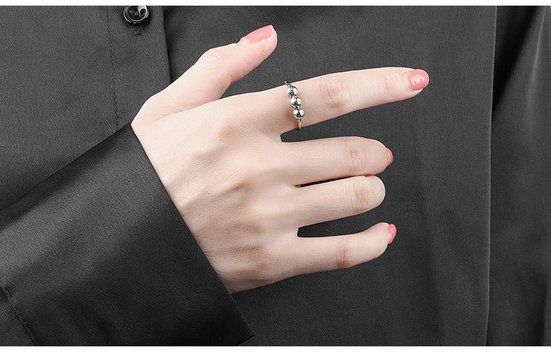 Simple Rotatable To Relieve Anti-anxiety Stress Copper Zircon Opening Ring Female display picture 7