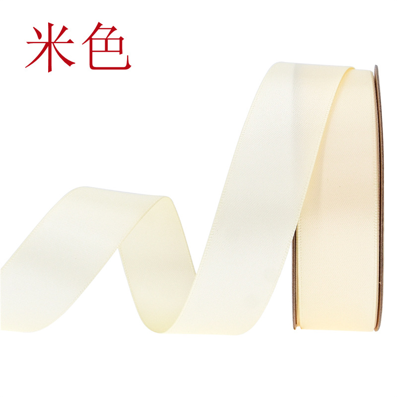 Transfronterizo 2.5 cinta de poliéster de cifrado doble cara cinta de seda mate vestido de boda decoración regalo de flores embalaje cinta forjada 25m