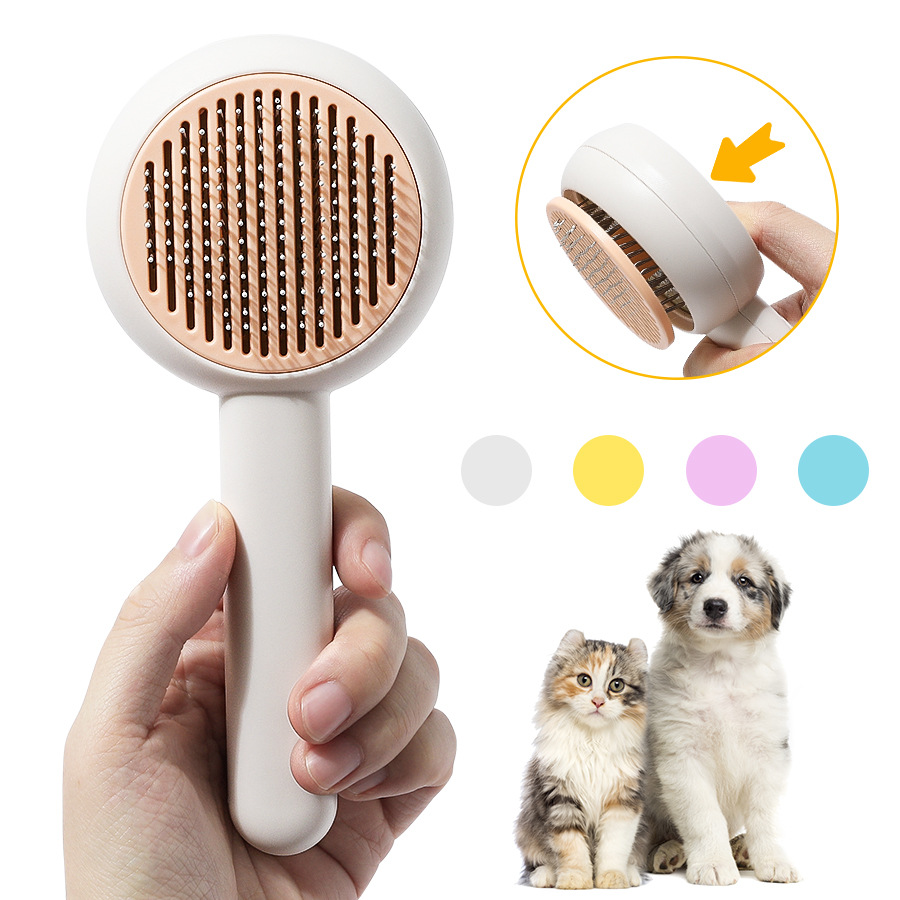 국경 새로운 애완 동물 빗 고양이 스테인레스 스틸 바늘 빗 마사지 드 플로팅 브러시 원 키 머리 제거 개 머리 빗