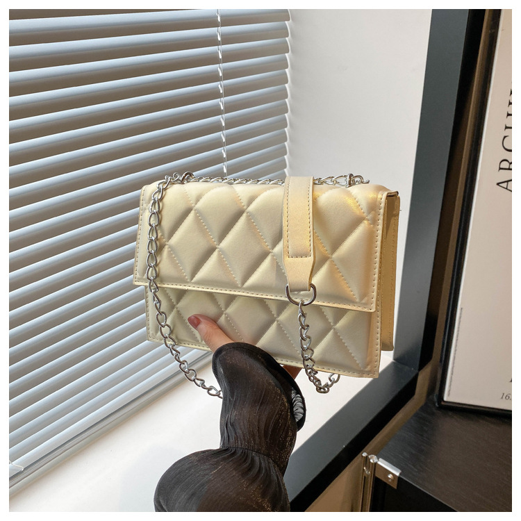 The 2024 autumn new French niche design chain small square bag, a fashionable macaron color single-shoulder crossbody bag undefined