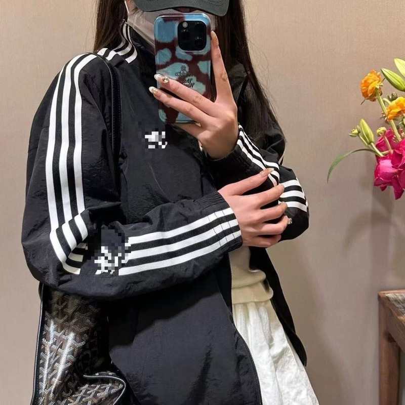 Jennie同款三叶草外套刺绣logo三条立领休闲夹克情侣宽松上衣|undefined