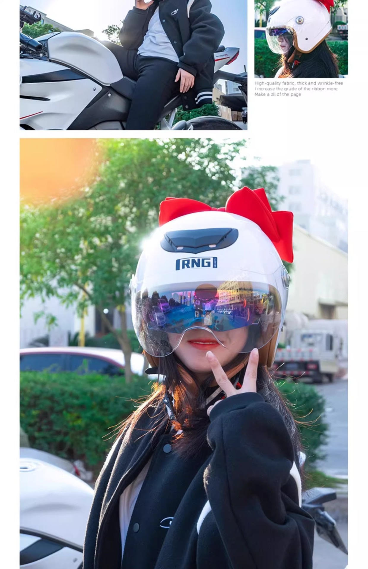 Helmet decoration bow, motorcycle and electric vehicle helmet accessory, cartoon multi-color bow, in-stock wholesale
