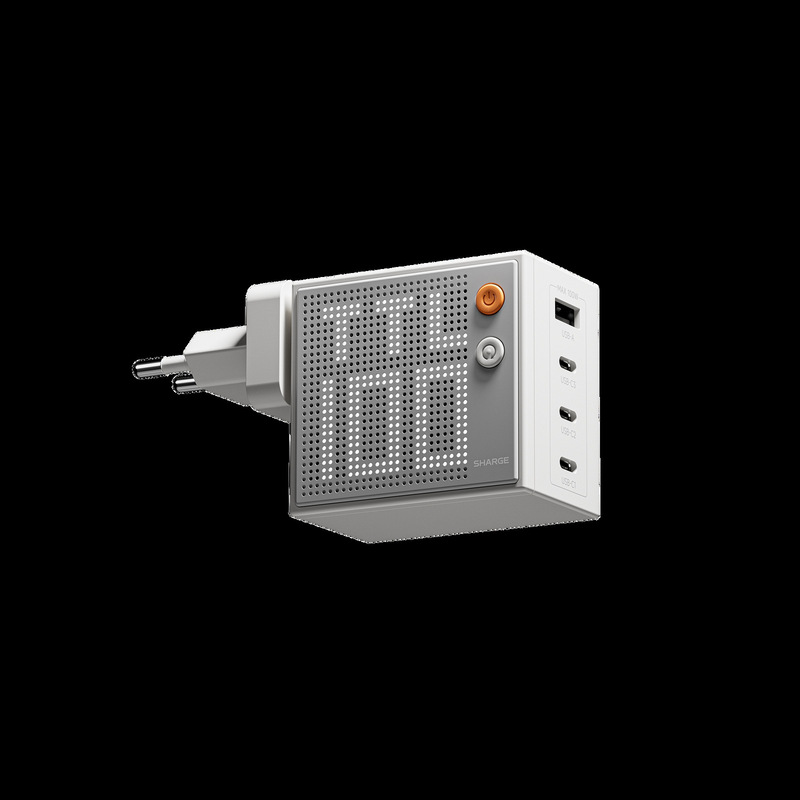 SHARGE フラッシュドットマトリックススクリーン充電器 100W マルチポートノートブックアダプター 3C1A 急速充電 140W スクリーンディスプレイ窒素|undefined