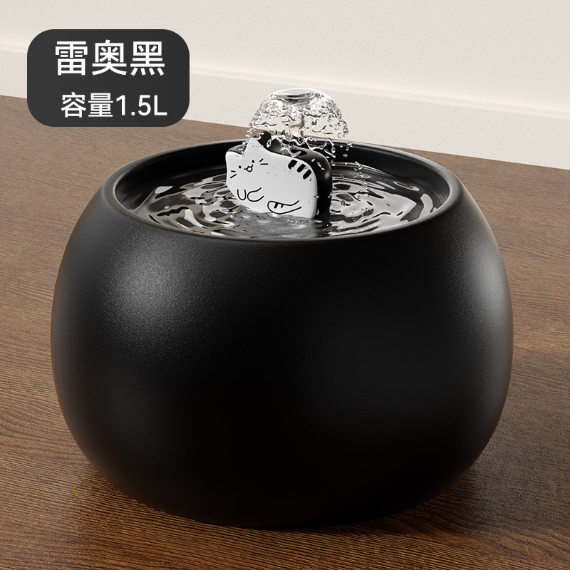 Dispensador automático para mascotas Filtro eléctrico de circulación de agua viva en gatito cuencos de cerámica para gatos con elemento de filtro para gatos Dispensador de agua