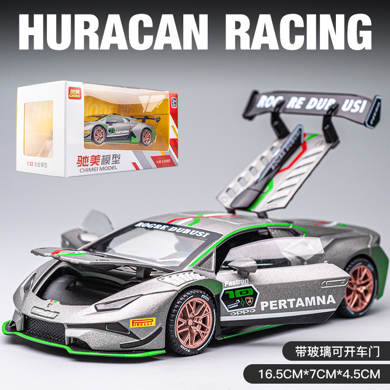 Chimei aleación modelo de coche 1:32 LANBO Evo becerro Tire hacia atrás con sonido y Luz Juguetes coche deportivo música modelo adornos