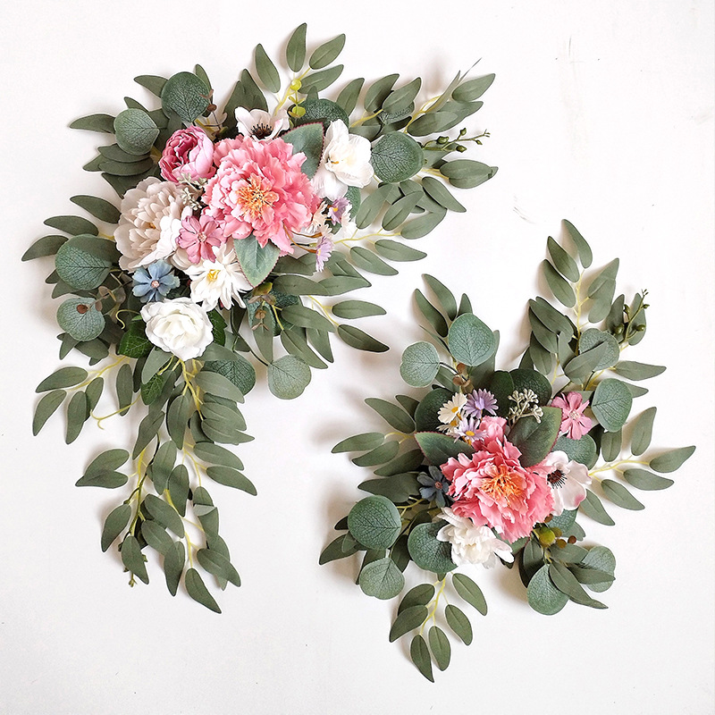 Venta caliente transfronteriza boda flor artificial Bienvenido flor signo flor Mesa flor fotografía decoración boda suministros fábrica al por mayor