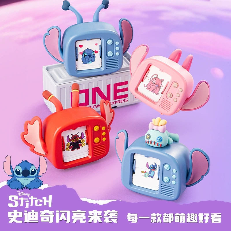Оригинальная игрушка Disney Stitch: магический переворачивающийся телевизор, тянущаяся линия, вращающаяся игрушка-звезда, украшение с Стичем