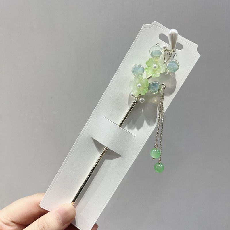 发簪现代简约新中式簪子古风步摇发钗汉服旗袍头饰渐流苏发簪|undefined